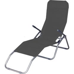   Strend Pro Jamaica napozóágy, 140 x 60 x 95 cm, sötétszürke, összecsukható fémvázas kialakítás, állítható pozícióval, légáteresztő hálós fekvőfelülettel