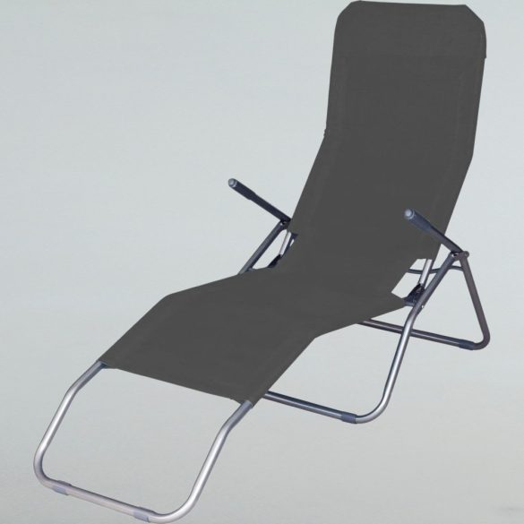 Strend Pro Jamaica napozóágy, 140 x 60 x 95 cm, sötétszürke, összecsukható fémvázas kialakítás, állítható pozícióval, légáteresztő hálós fekvőfelülettel