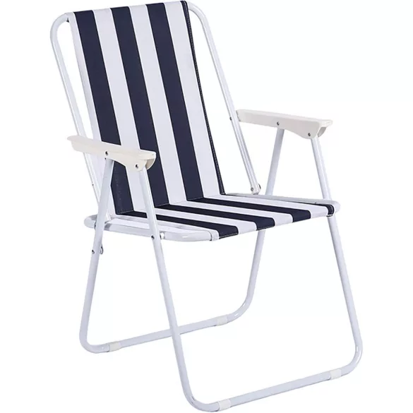 Kempingszék, ST Leisure Equipment, sötétkék/fehér, 53 x 55 x 73 cm, összecsukható, acél váz, Oxford 600D szövet