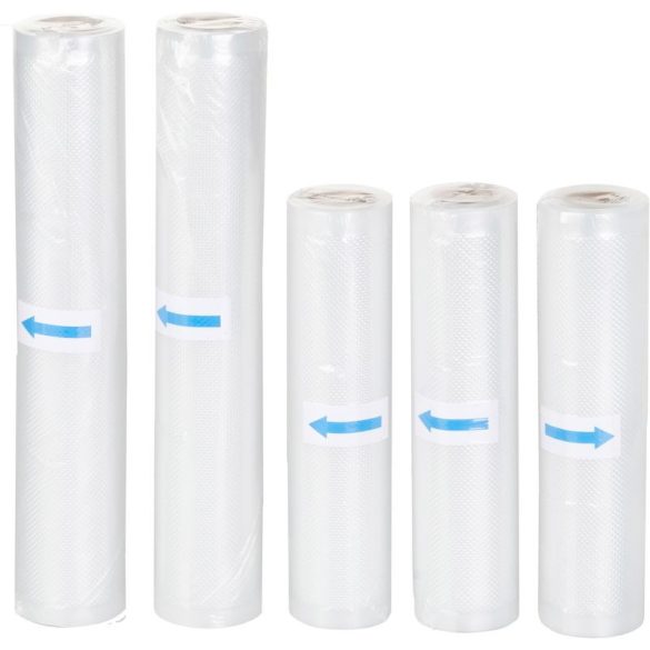 Vákuumfólia tekercs készlet, MagicHome, 20 x 300 cm (3 db) + 28 x 300 cm (2 db), vákuumozó gépekhez, univerzális, erős és tartós