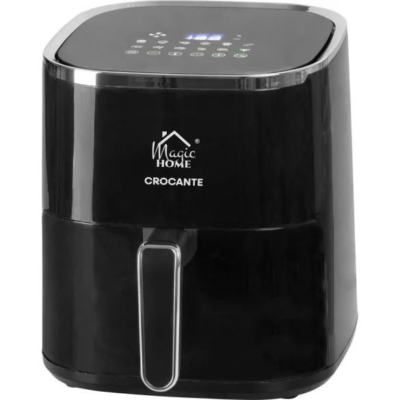 Air Fryer forrólevegős sütő, MagicHome Crocante, 5 l, fekete, 12 sütési mód, beépített időzítő, egészséges sütés, minimális olajjal, 1450 W