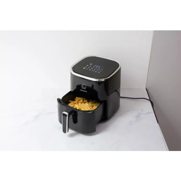 Air Fryer forrólevegős sütő, MagicHome Crocante, 5 l, fekete, 12 sütési mód, beépített időzítő, egészséges sütés, minimális olajjal, 1450 W