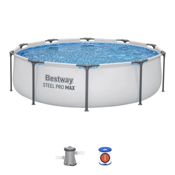 BESTWAY Steel Pro Max csővázas medence szett, 305 x 76 cm, papírszűrős, vízkapacitás 4678 l (56408)