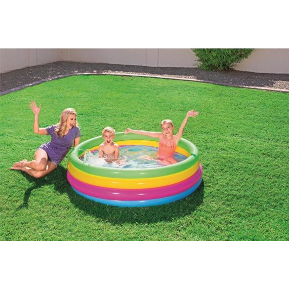 Bestway® 51117, Rainbow, felfújható szivárványszínű gyermekmedence, 1,57 x 0,46 m