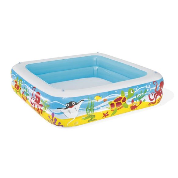 Bestway® 52192 medence, Coral reef, felfújható gyermekmedence tetővel, 1,47 x 1,47 x 1,22 m