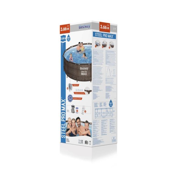 Bestway Steel Pro Max Rattan 3,66 m x 100 cm medence szett (56709)