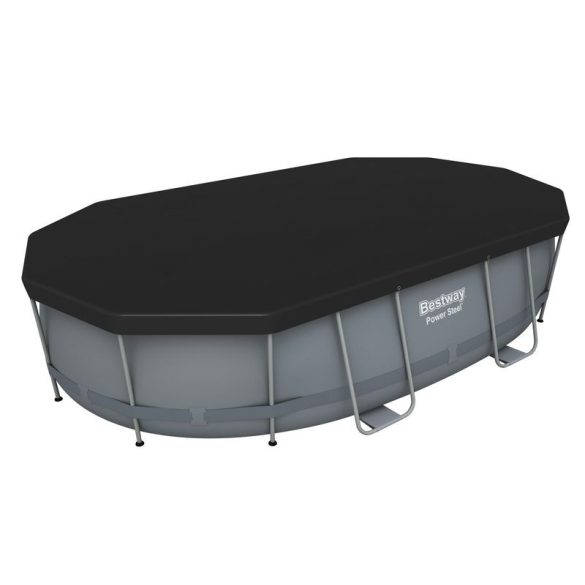 Bestway® Power Steel™ medence, 56448, szűrő, szivattyú, létra, ponyva, adagoló, 4,88 x 3,05 x 1,07 m