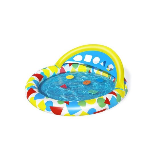 Bestway® 52378, Splash & Learn, felfújható gyermekmedence beilleszthető alakzatokkal, 1,2 x 1,17 x 0