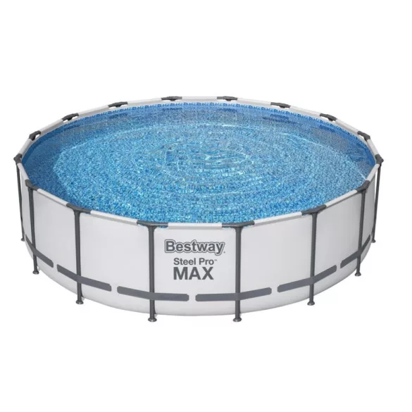 BESTWAY Steel Pro Max csővázas medence szett, 488 x 122 cm, papírszűrős, létrával, takaróponyvával (5612Z)