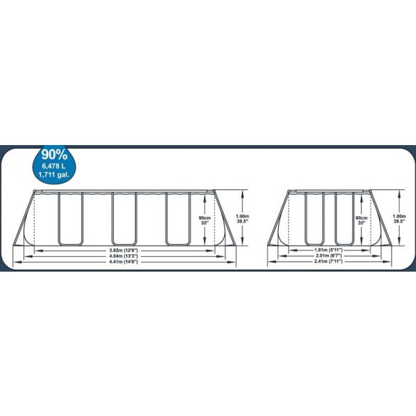 BESTWAY Power Steel medence szett, 4,04 x 2,01 x 1,00 m (56442)