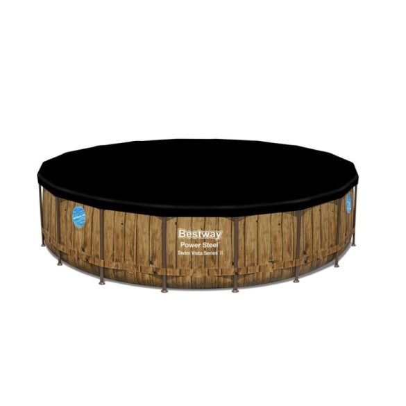 BESTWAY Power Steel csővázas medence szett, 549 x 122 cm, papírszűrővel, létrával, takaróponyvával, ChemConnect adagolóval (56977)