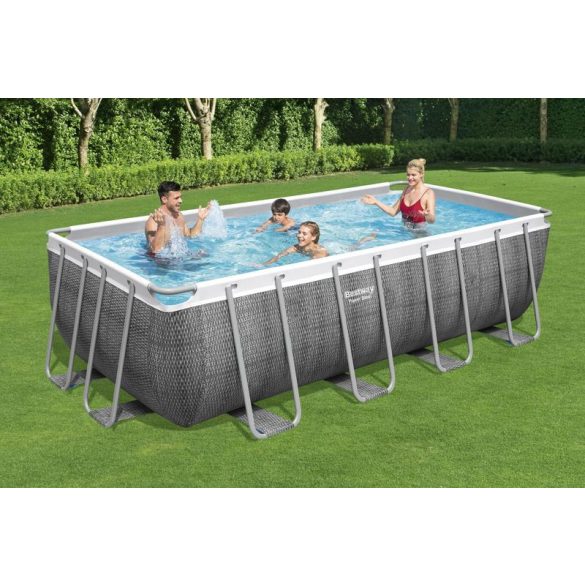 BESTWAY Power Steel téglalap alakú medence szett, 488 x 244 x 122 cm (56996)