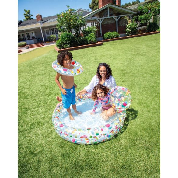 INTEX 59460, Just so fruity, felfújható gyemekmedence kerékkel és labdával, 1,22 x 0,25 m