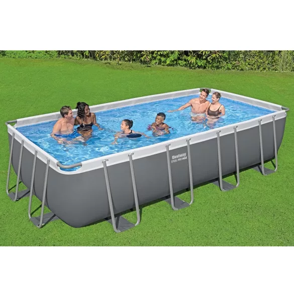 BESTWAY Power Steel csővázas medence szett, 549 × 274 × 122 cm, homokszűrős, létrával, takaróponyvával (56466)