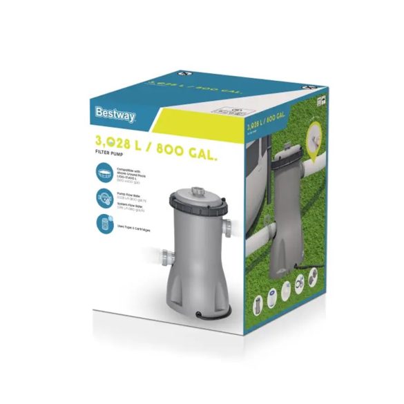 Papírszűrős vízforgató, BESTWAY FlowClear, 3m3/h (58386)