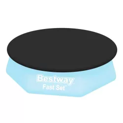   Medence védőtakaró, BESTWAY FlowClear, fekete, 2,44 m, polietilén (PE) (58032)