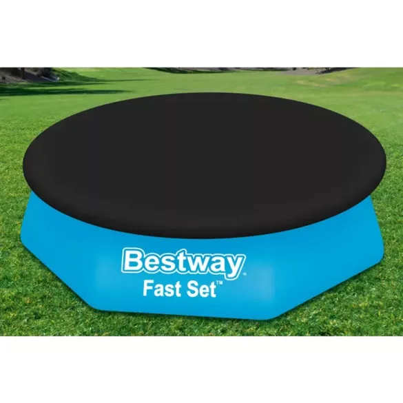 Medence védőtakaró, BESTWAY FlowClear, fekete, 2,44 m, polietilén (PE) (58032)