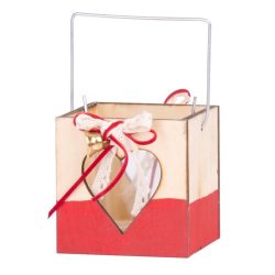   MagicHome Woodeco karácsonyi dekoráció, lámpás pohárral, 8 x 8 cm