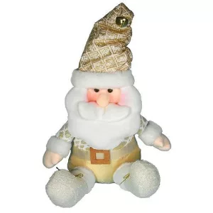 MagicHome karácsonyi dekoráció, Mikulás szobor, poliészter–fém–műanyag, 30 cm
