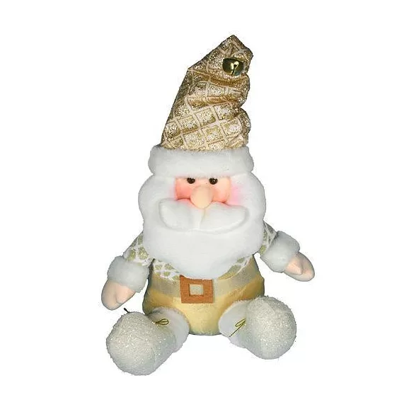 MagicHome karácsonyi dekoráció, Mikulás szobor, poliészter–fém–műanyag, 30 cm