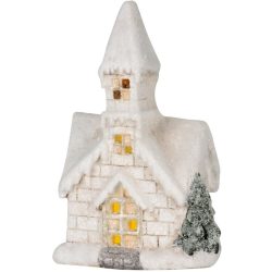   MagicHome karácsonyi dekoráció, Templom, 3 sárga LED, 2xAAA, 17 x 11 x 27 cm