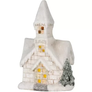 MagicHome karácsonyi dekoráció, Templom, 3 sárga LED, 2xAAA, 17 x 11 x 27 cm