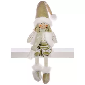 MagicHome karácsonyi dekoráció, aranyba öltözött kisfiú, 33 cm