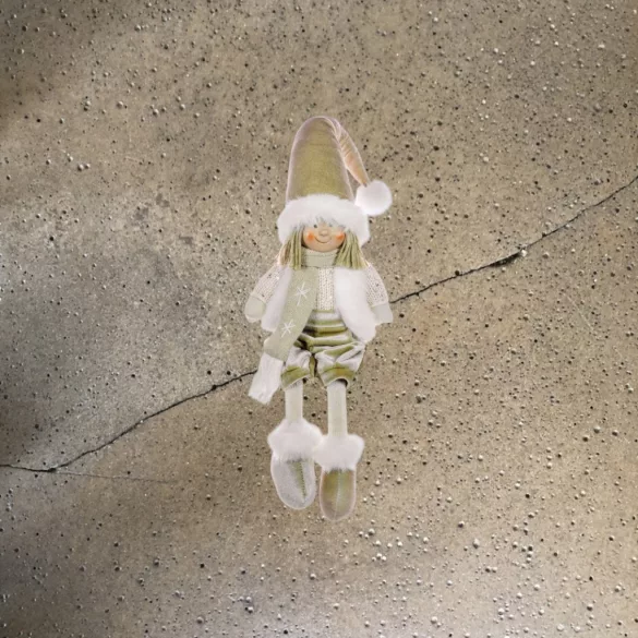 MagicHome karácsonyi dekoráció, aranyba öltözött kisfiú, 33 cm