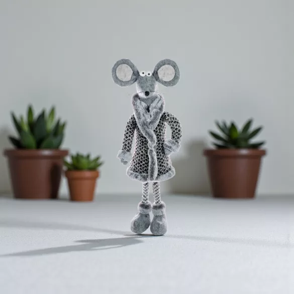 MagicHome karácsonyi dekoráció, álló egér, 50 cm
