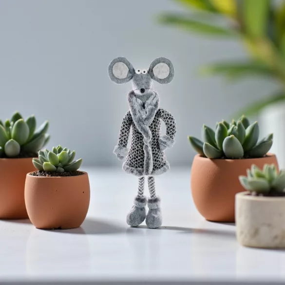 MagicHome karácsonyi dekoráció, álló egér, 50 cm