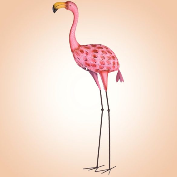 Kerti dekoráció, MagicHome Mecco 6304, flamingó, rózsaszín, 30 x 20 x 95 cm, fém