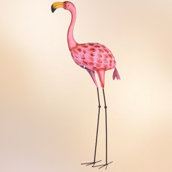 Kerti dekoráció, MagicHome Mecco 6304, flamingó, rózsaszín, 30 x 20 x 95 cm, fém