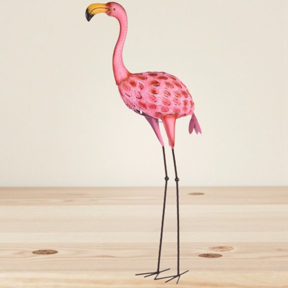 Kerti dekoráció, MagicHome Mecco 6304, flamingó, rózsaszín, 30 x 20 x 95 cm, fém