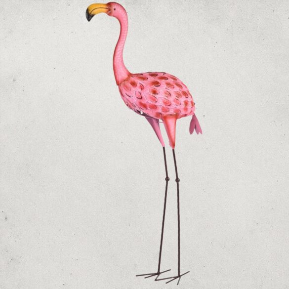 Kerti dekoráció, MagicHome Mecco 6304, flamingó, rózsaszín, 30 x 20 x 95 cm, fém