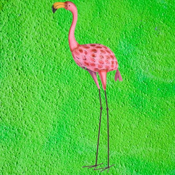 Kerti dekoráció, MagicHome Mecco 6304, flamingó, rózsaszín, 30 x 20 x 95 cm, fém