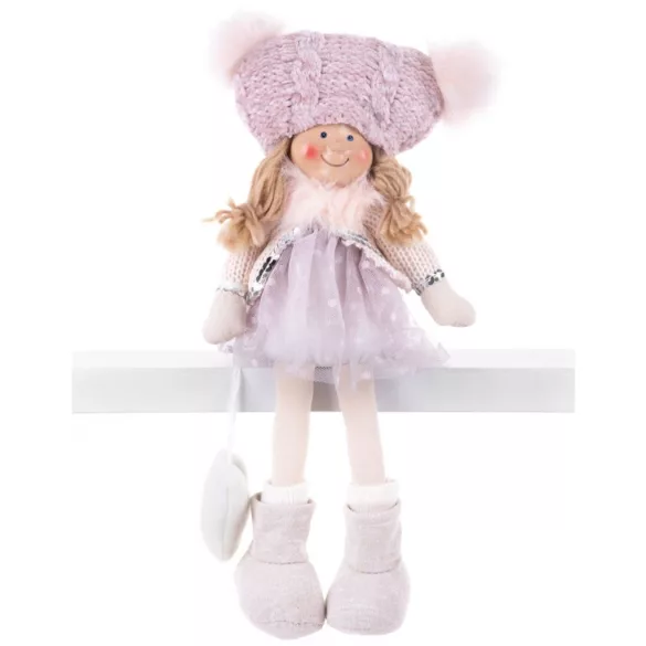 MagicHome karácsonyi dekoráció, gyerek, rózsaszín, 22 cm