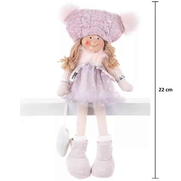 MagicHome karácsonyi dekoráció, gyerek, rózsaszín, 22 cm