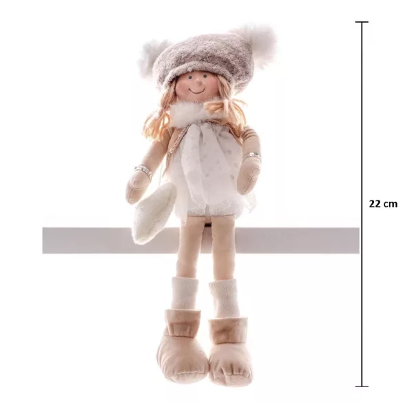 MagicHome karácsonyi dekoráció, gyerek, fehér, 22 cm