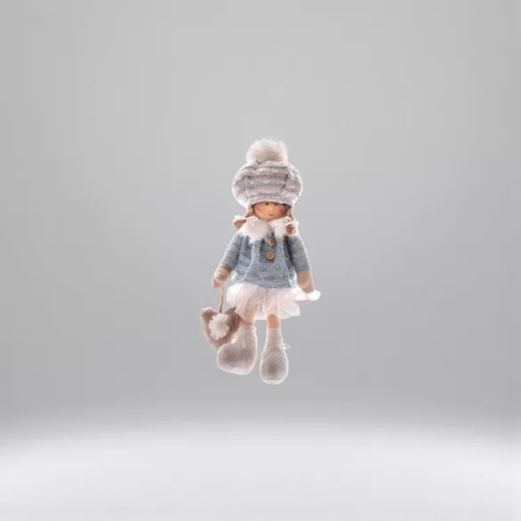 MagicHome karácsonyi dekoráció, gyerek, kék, 22 cm