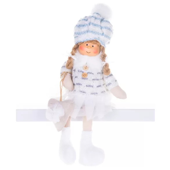 MagicHome karácsonyi dekoráció, gyerek, hófehér, 22 cm