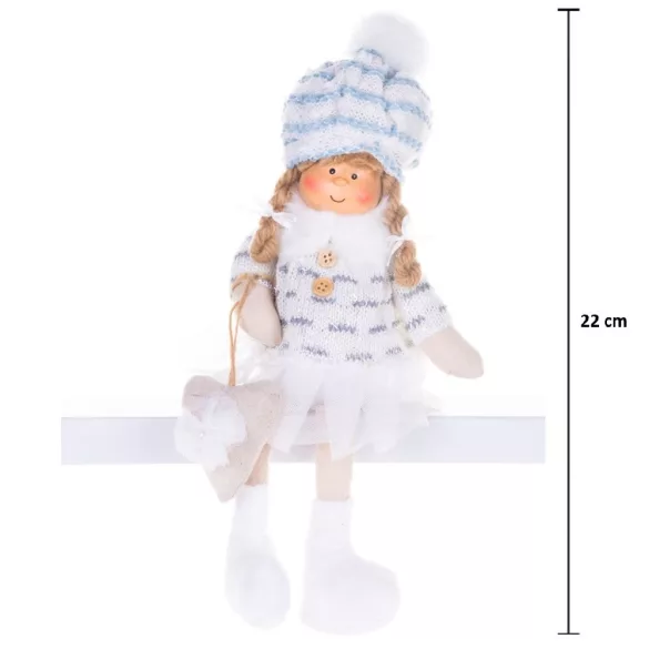 MagicHome karácsonyi dekoráció, gyerek, hófehér, 22 cm