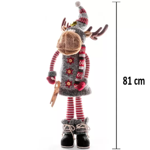 MagicHome karácsonyi dekoráció, álló rénszarvas, 81 cm