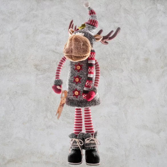 MagicHome karácsonyi dekoráció, álló rénszarvas, 81 cm