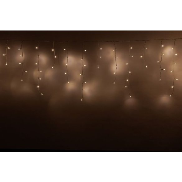 Fényfüggöny, MagicHome Vianoce, Jégcsap, 12 m, 480 LED, 50 cm lecsüngés, melegfehér, kültéri, egyszerű világítás, időzítő, 230 V, 50 Hz, fehér kábel