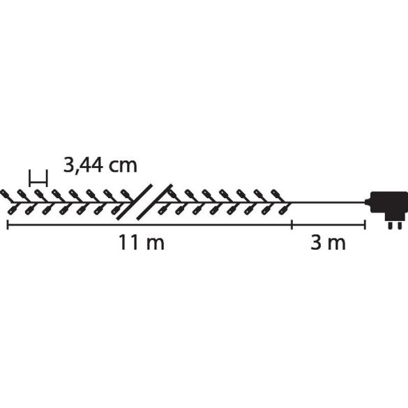 LED fényfüzér, MagicHome Vianoce Errai, 320 LED, 11 m lánc, hidegfehér, 8 fényprogram memóriával, IP44, kültéri, 230 V, 50 Hz, 3 m tápkábel