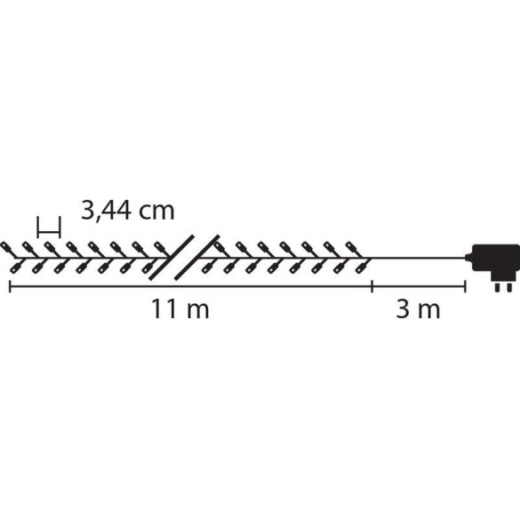 LED fényfüzér, MagicHome Vianoce Errai, 11 m, 320 LED, sokszínű, 8 funkció, memóriával, IP44, kültéri, 230 V 50 Hz, 3 m tápkábel