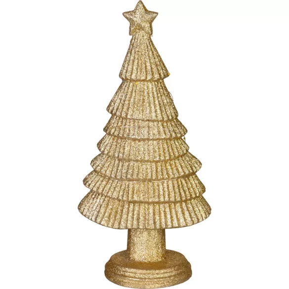 Műfenyő, MagicHome, polirezin, 31 cm, csillámos felület, LED fényfüzérrel, beltéri használatra