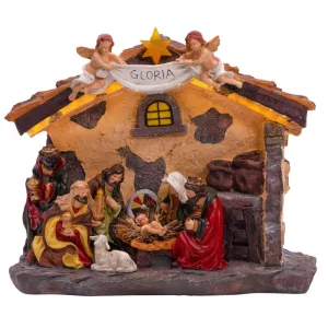 MagicHome karácsonyi dekoráció, Betlehem, 21 melegfehér LED, 36 x 15 x 29 cm
