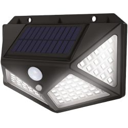   Napelemes fali lámpa, Strend Pro Garden SL6251, fekete, 13 x 5 x 9,5 cm, 100 LED, 200 lm, mozgásérzékelős, hidegfehér fény