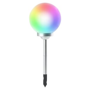 Napelemes kerti lámpa, Strend Pro Garden Rainbow, szürke, 30 x 73 cm, 4 LED, színváltós, műanyag, akkumulátoros, automatikus kapcsolás